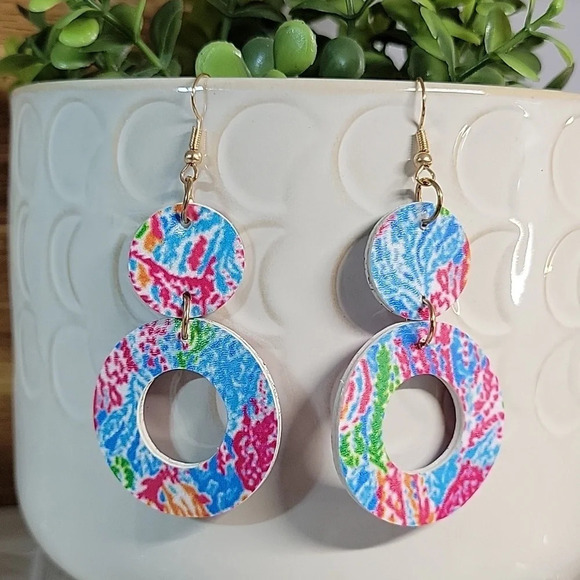 SOUTH BEACH RING DROP EARRINGS - Picture 1 of 6